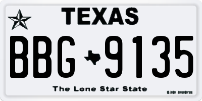 TX license plate BBG9135