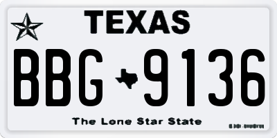 TX license plate BBG9136