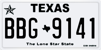 TX license plate BBG9141