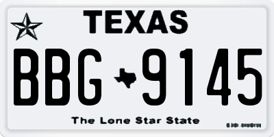 TX license plate BBG9145