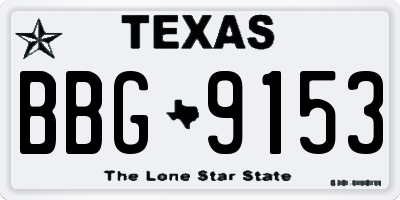 TX license plate BBG9153