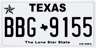TX license plate BBG9155