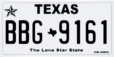 TX license plate BBG9161