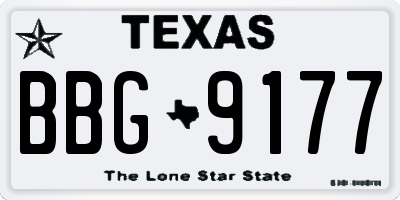 TX license plate BBG9177