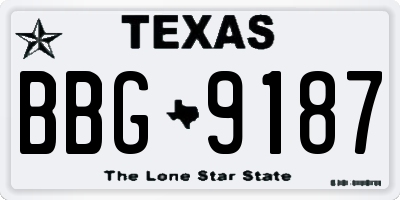TX license plate BBG9187