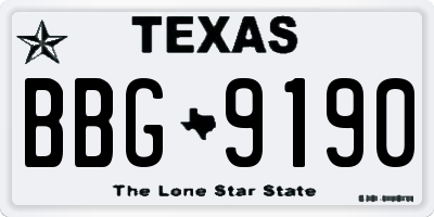 TX license plate BBG9190