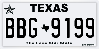 TX license plate BBG9199