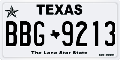 TX license plate BBG9213