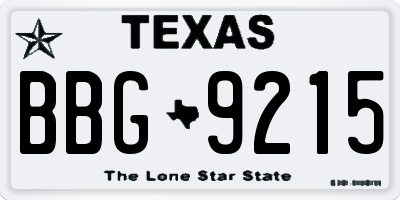 TX license plate BBG9215