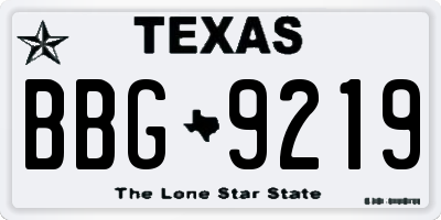 TX license plate BBG9219