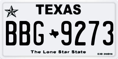 TX license plate BBG9273