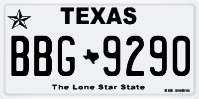 TX license plate BBG9290