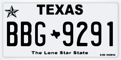 TX license plate BBG9291