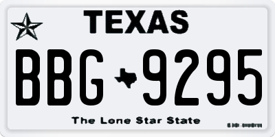 TX license plate BBG9295