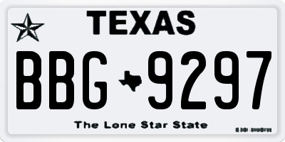 TX license plate BBG9297