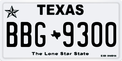 TX license plate BBG9300