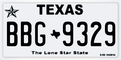 TX license plate BBG9329