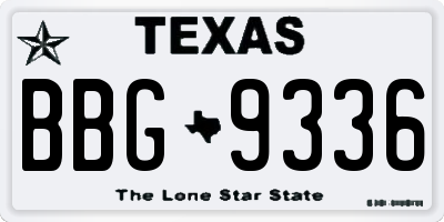 TX license plate BBG9336