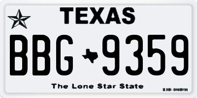 TX license plate BBG9359