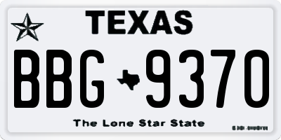 TX license plate BBG9370