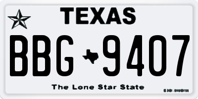 TX license plate BBG9407
