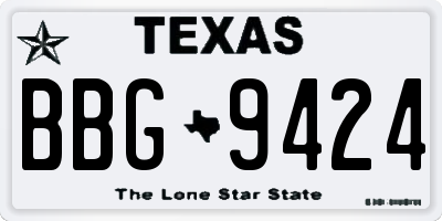 TX license plate BBG9424