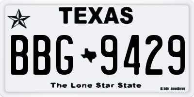 TX license plate BBG9429