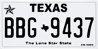 TX license plate BBG9437