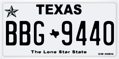 TX license plate BBG9440