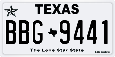 TX license plate BBG9441