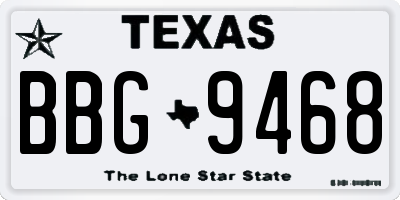 TX license plate BBG9468