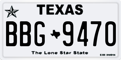 TX license plate BBG9470
