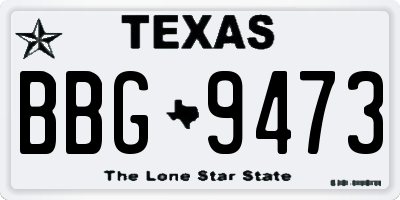 TX license plate BBG9473