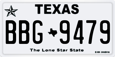 TX license plate BBG9479