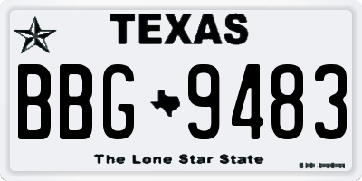 TX license plate BBG9483