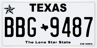 TX license plate BBG9487