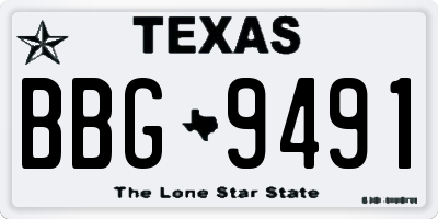 TX license plate BBG9491