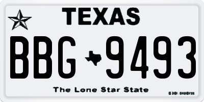 TX license plate BBG9493