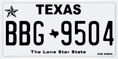 TX license plate BBG9504