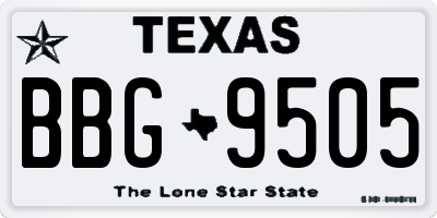 TX license plate BBG9505
