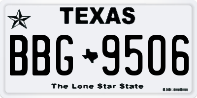 TX license plate BBG9506