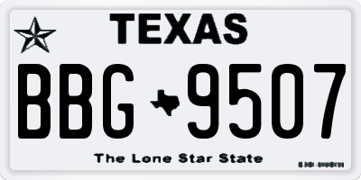 TX license plate BBG9507