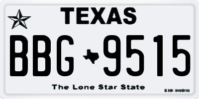 TX license plate BBG9515