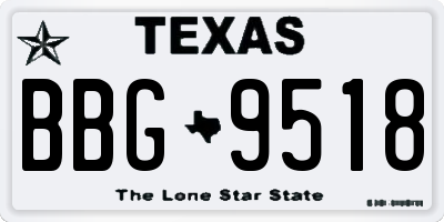 TX license plate BBG9518