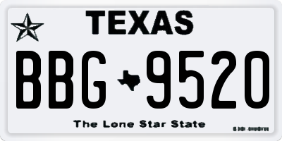 TX license plate BBG9520