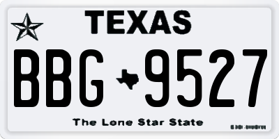 TX license plate BBG9527
