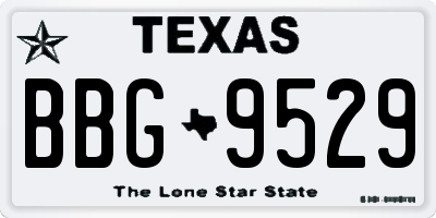 TX license plate BBG9529