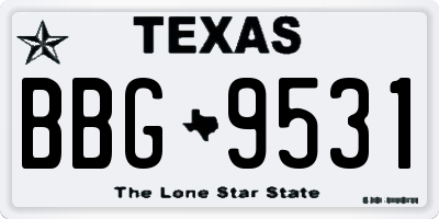 TX license plate BBG9531