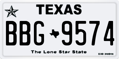 TX license plate BBG9574