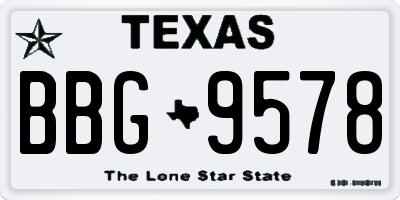 TX license plate BBG9578